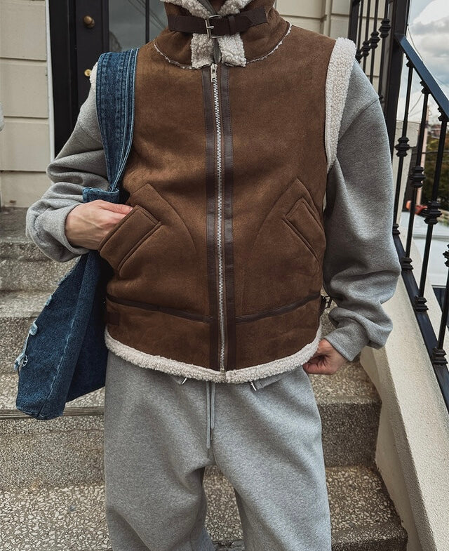 冬日感MAX ❄️皮革拼接背心Jacket｜2色入