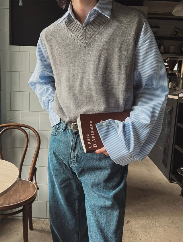 基礎款必入！純色 V領針織背心 | 8色入