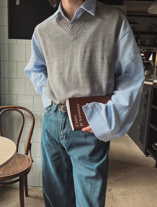 基礎款必入！純色 V領針織背心 | 8色入