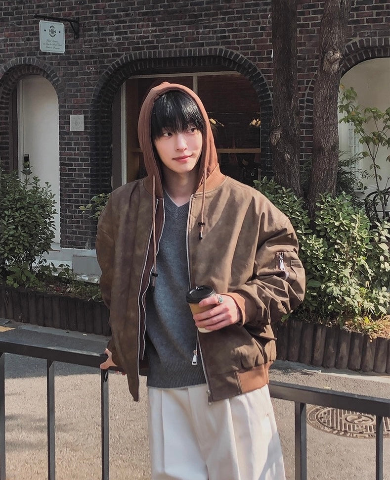 🔥店主推薦！型格假兩件連帽分層皮褸｜2色入