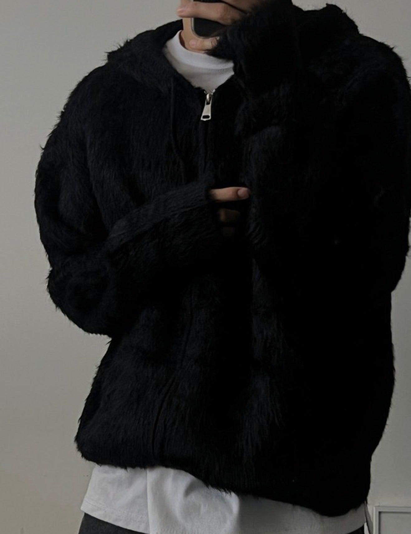 超保暖軟糯馬海毛雙拉鏈針織外套｜4色入