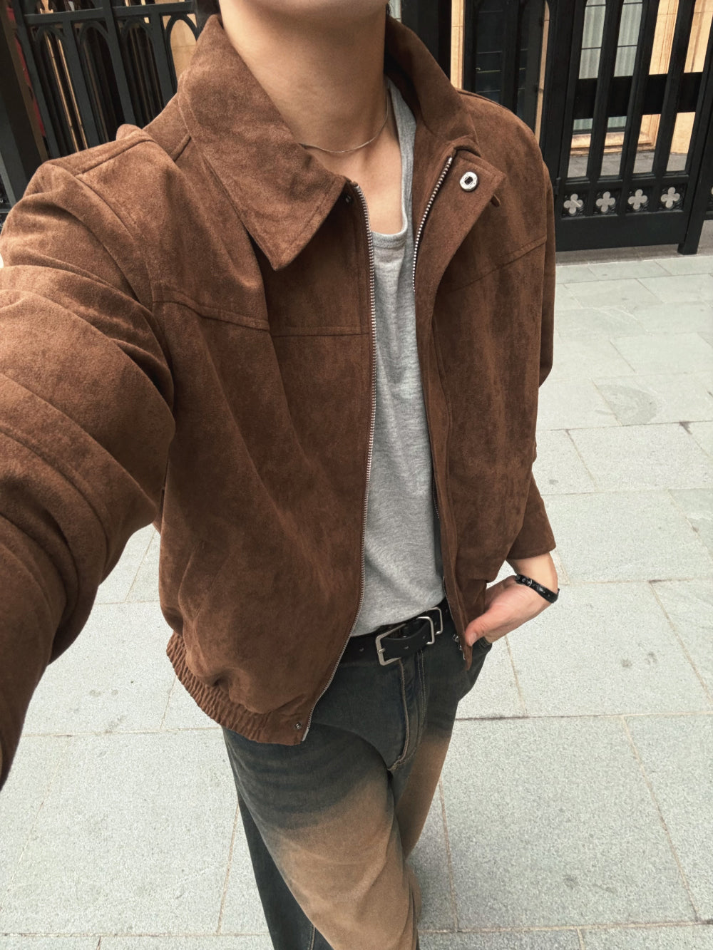 PREMIUM👑簡約款哈靈頓麂皮外套｜3色入