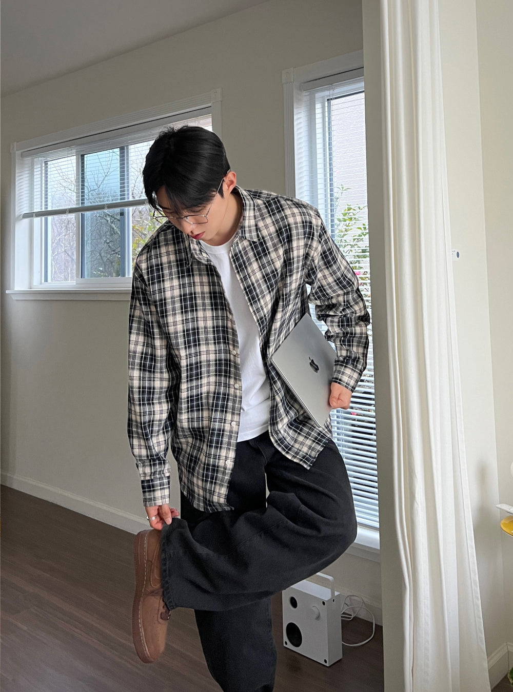 衣櫃必備跨季單品🌟韓系復古格仔恤衫｜3色入