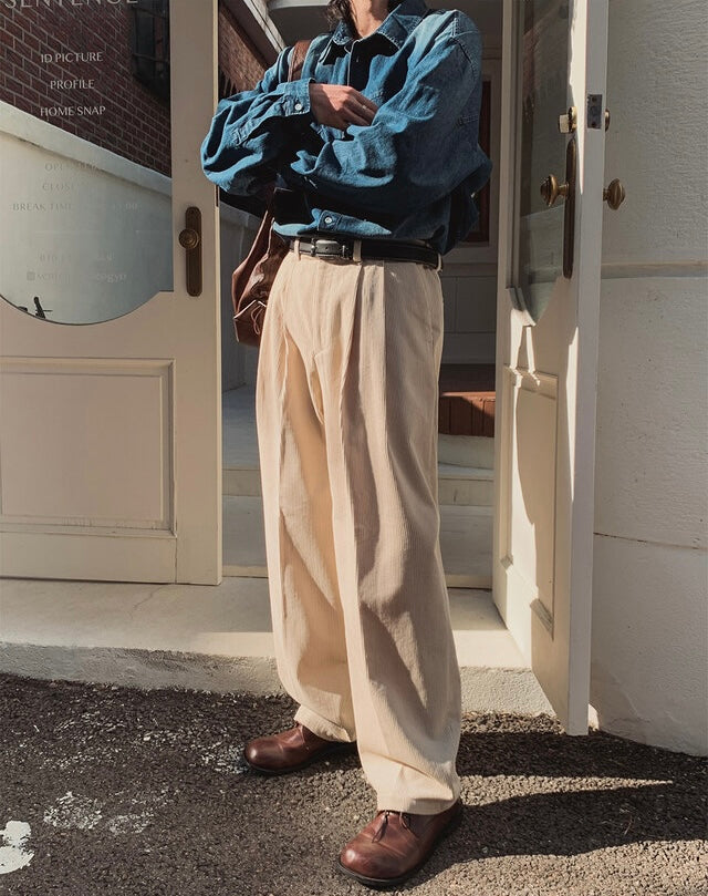 [大熱款🔥]燈芯絨直紋長褲｜5色入