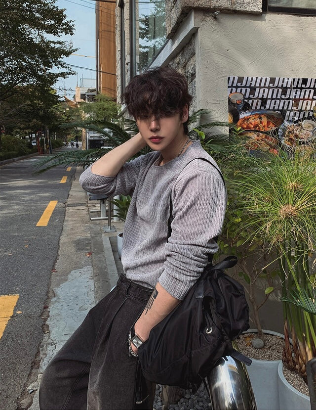 秋冬必備🍂細坑紋長袖TEE｜4色入