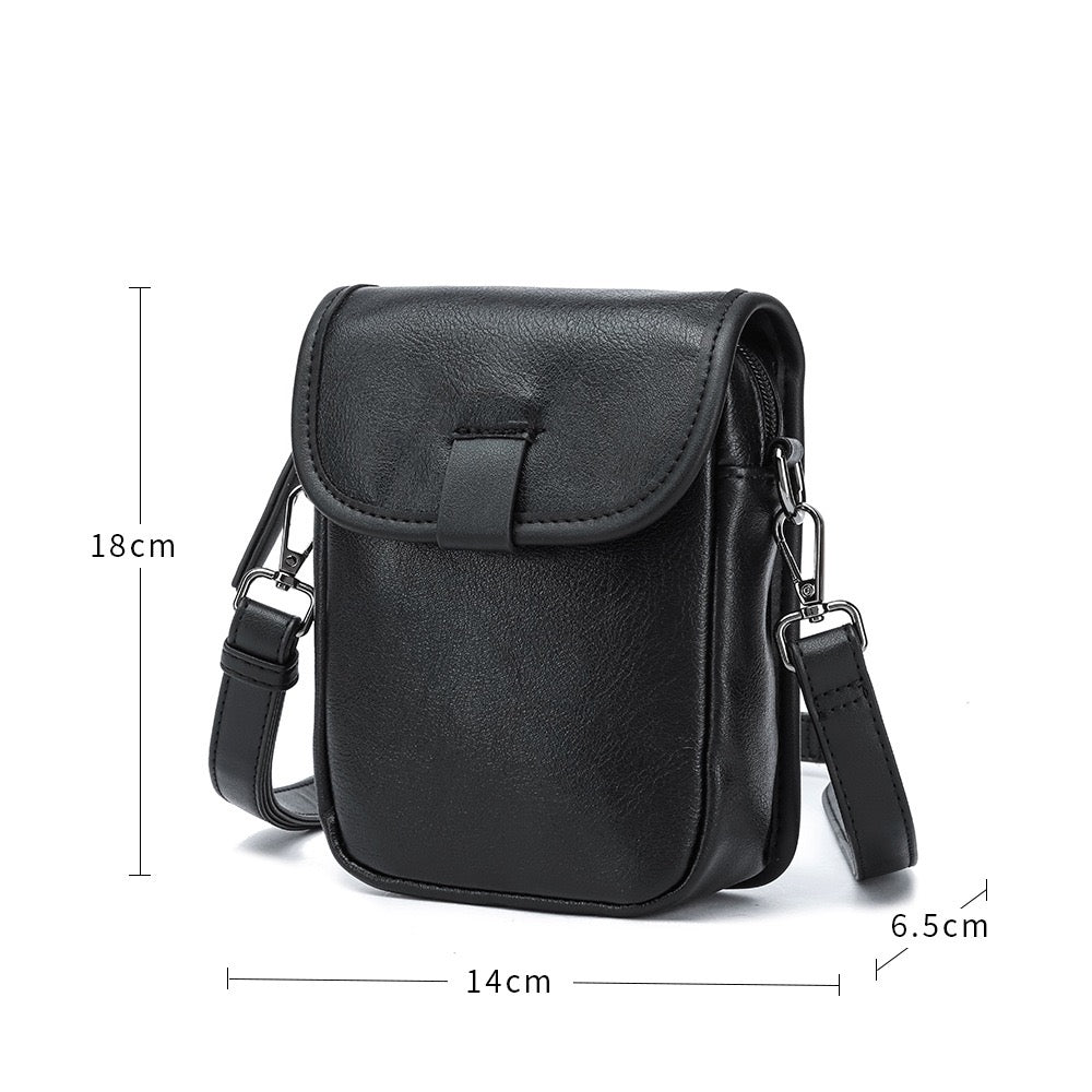 韓系皮質單肩手機包