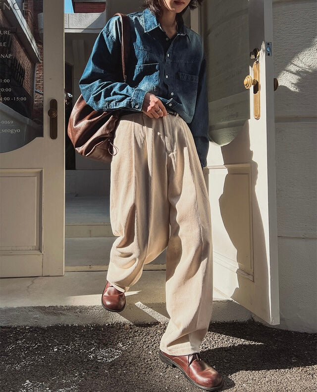 [大熱款🔥]燈芯絨直紋長褲｜5色入