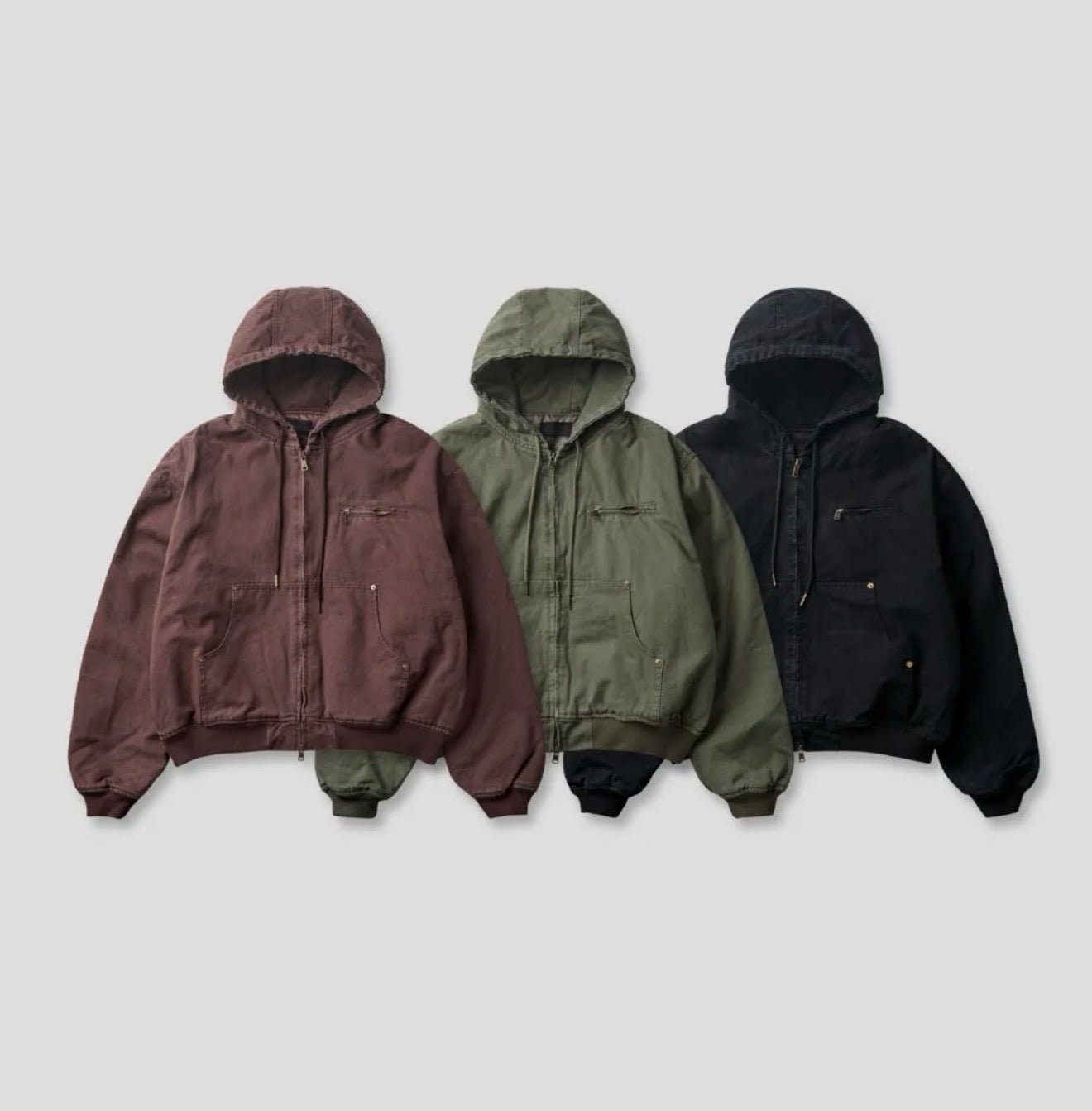 型格款！連帽夾棉重磅工裝外套｜3色入