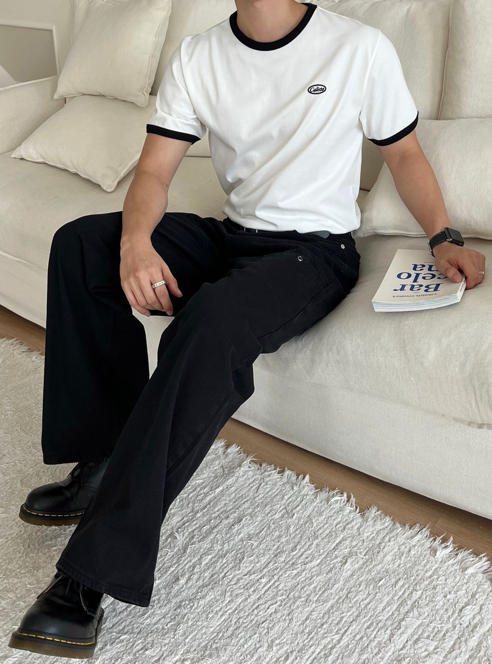 Caliso復古純棉撞色短袖｜3色入