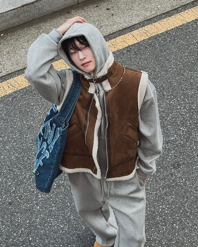 冬日感MAX ❄️皮革拼接背心Jacket｜2色入