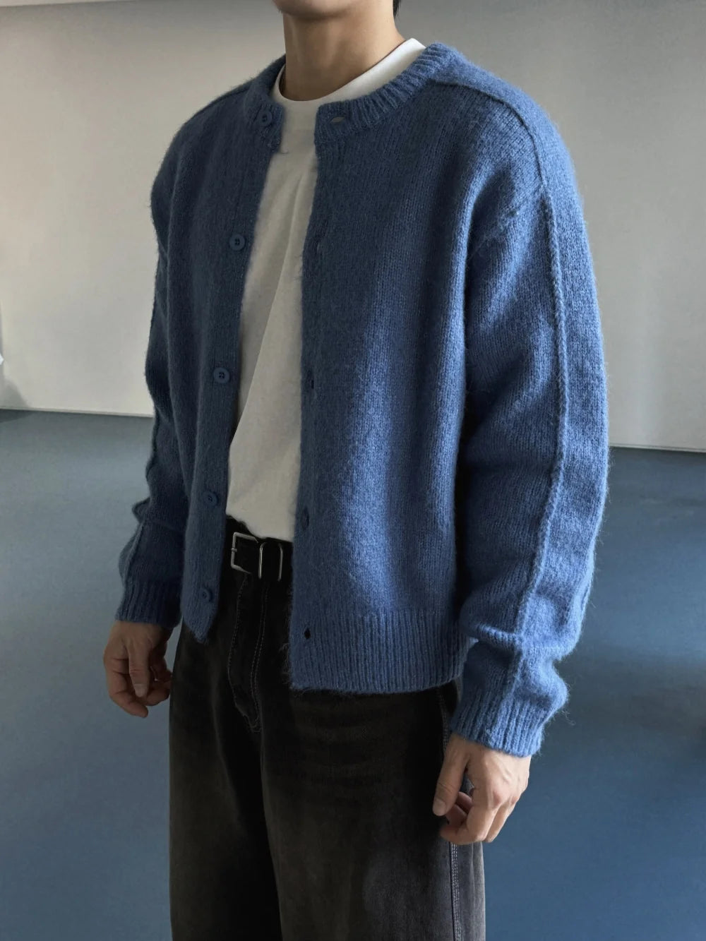 立體剪裁顯肩闊💪🏻圓領短款開胸針織衫｜6色入