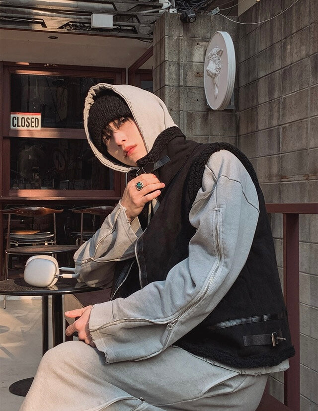 冬日感MAX ❄️皮革拼接背心Jacket｜2色入