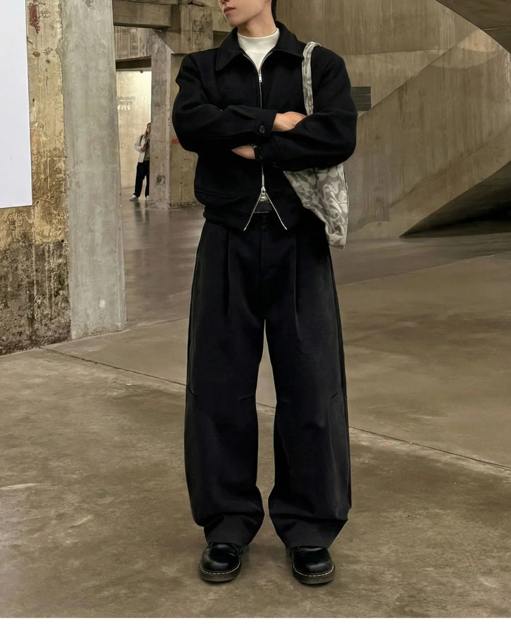 無負擔剪裁加分！韓系弧形雙褶休閒褲｜4色入