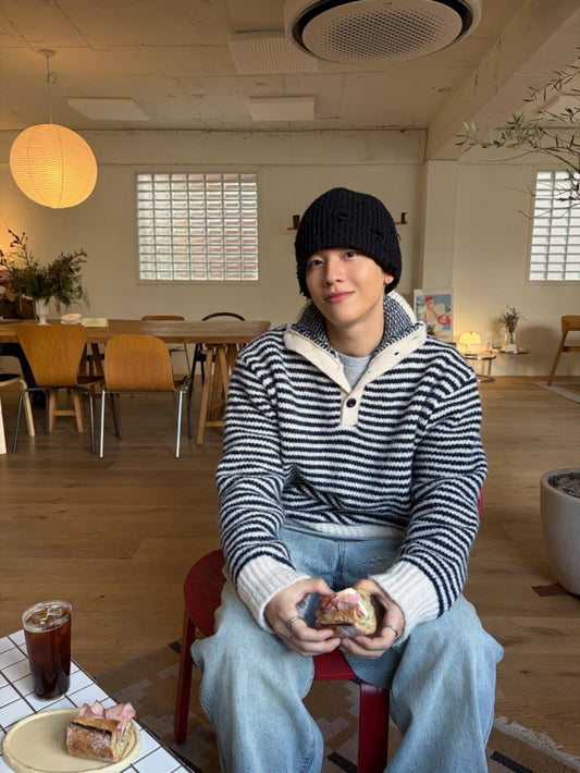 復古輕熟風！橫間亨利高領針織衫｜3色入