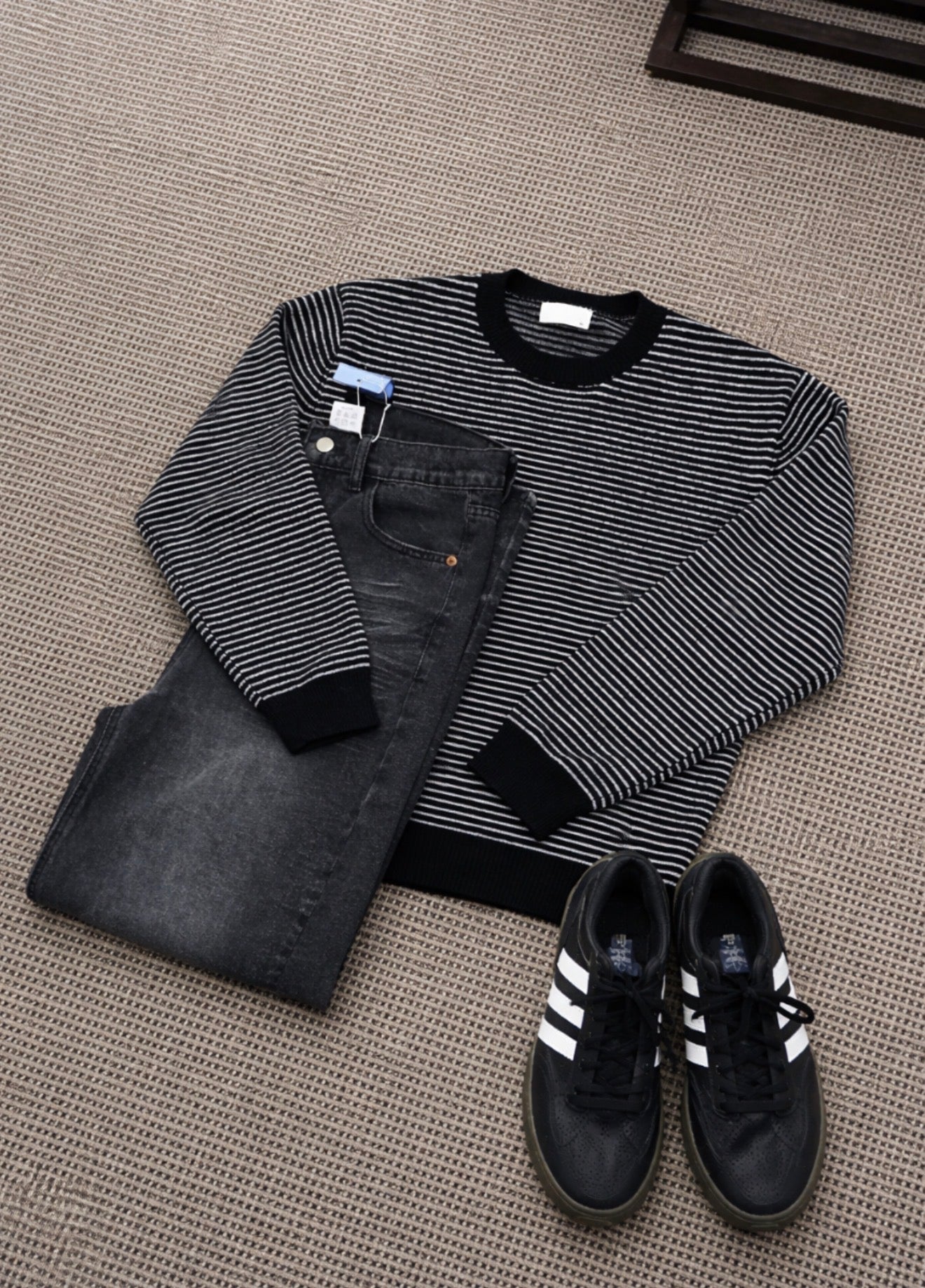 莫代爾圓領橫間針織衫｜3色入