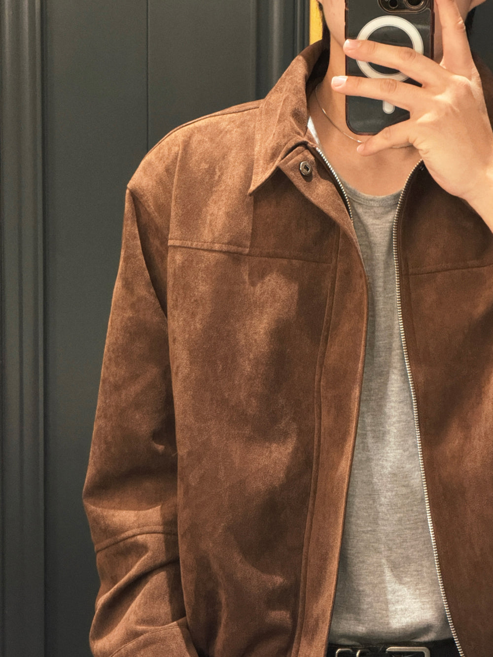 PREMIUM👑簡約款哈靈頓麂皮外套｜3色入