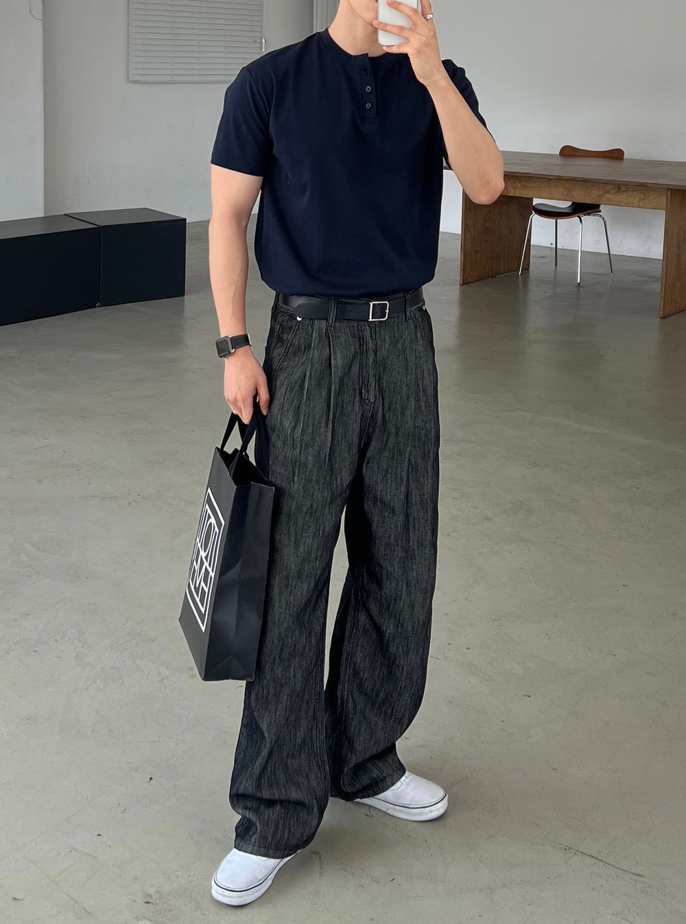 顯身材💪🏻亨利領半修身純色短袖｜10色入