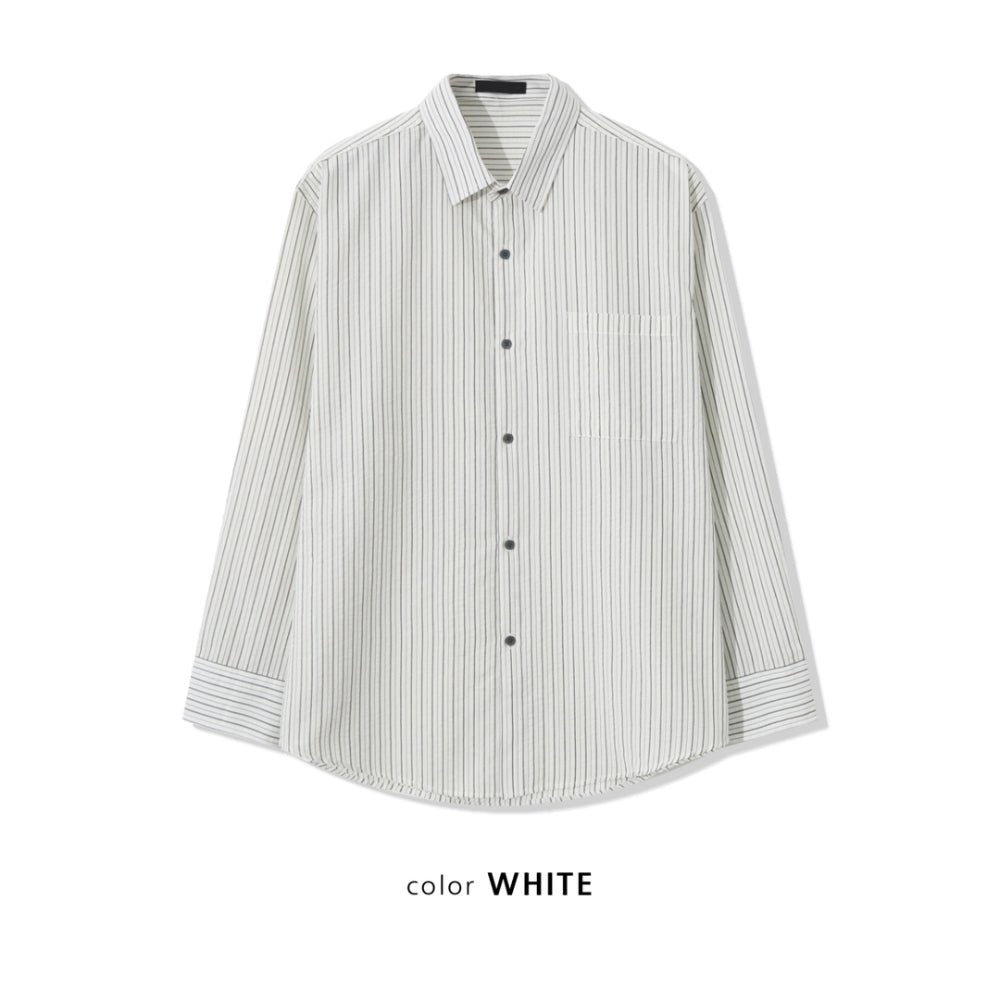 四季皆可穿！泡泡棉短款條紋恤衫｜3色入