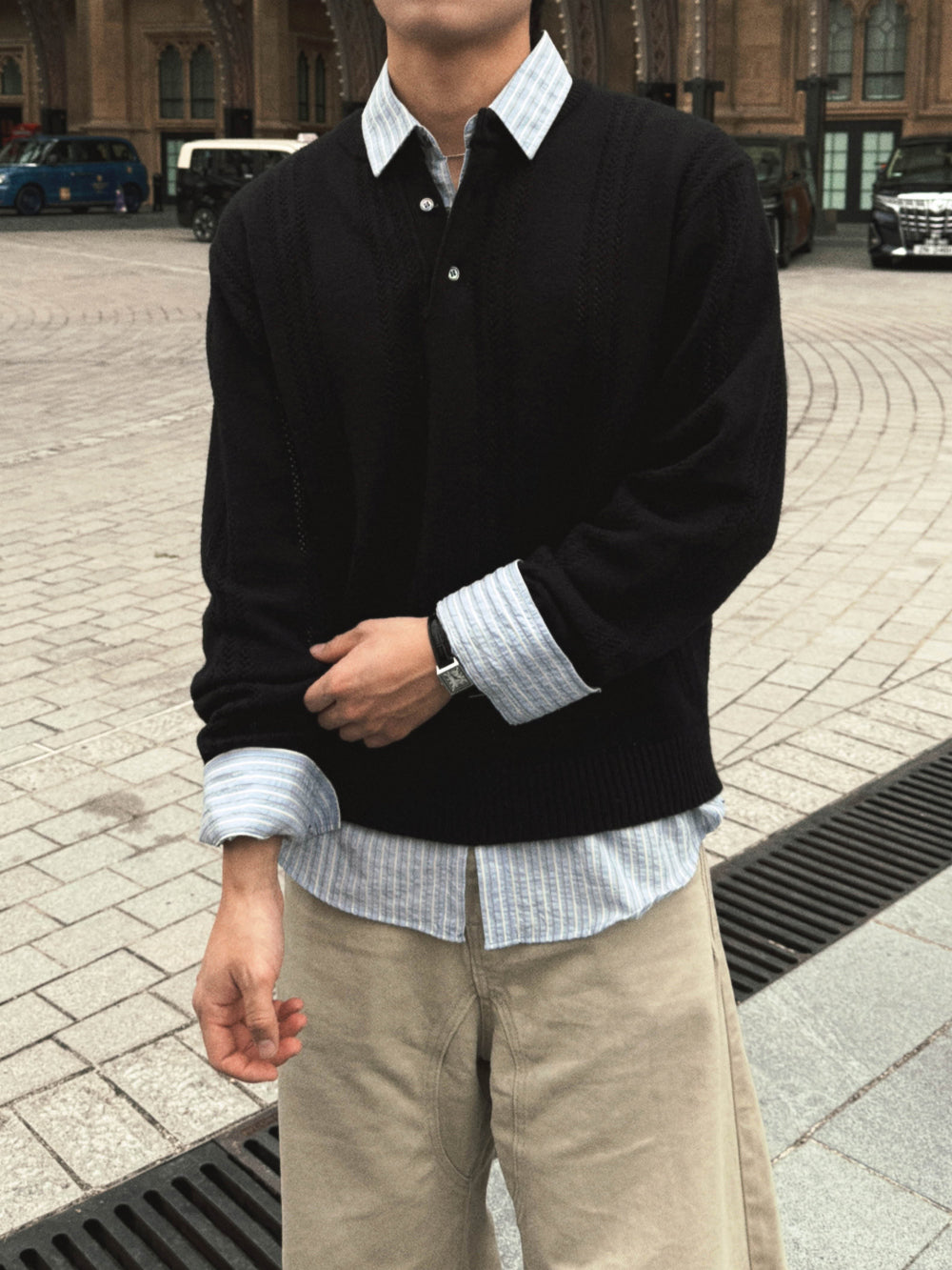 PREMIUM👑細麻花亨利領針織衫｜4色入