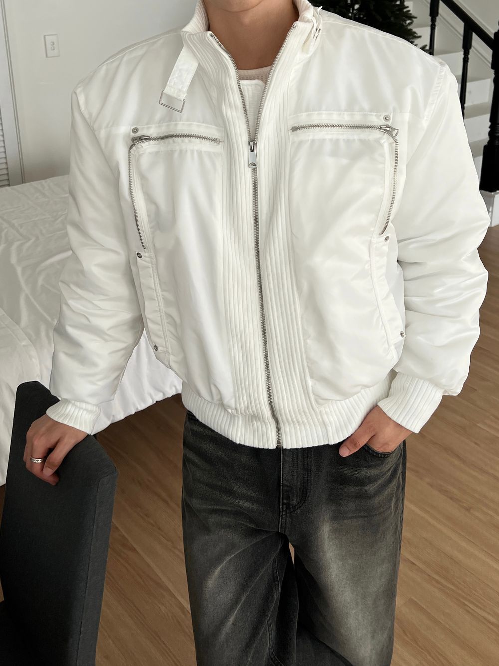 細節加分！高領束帶短款MA1｜3色入