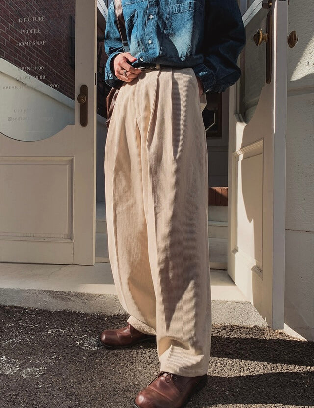 [大熱款🔥]燈芯絨直紋長褲｜5色入