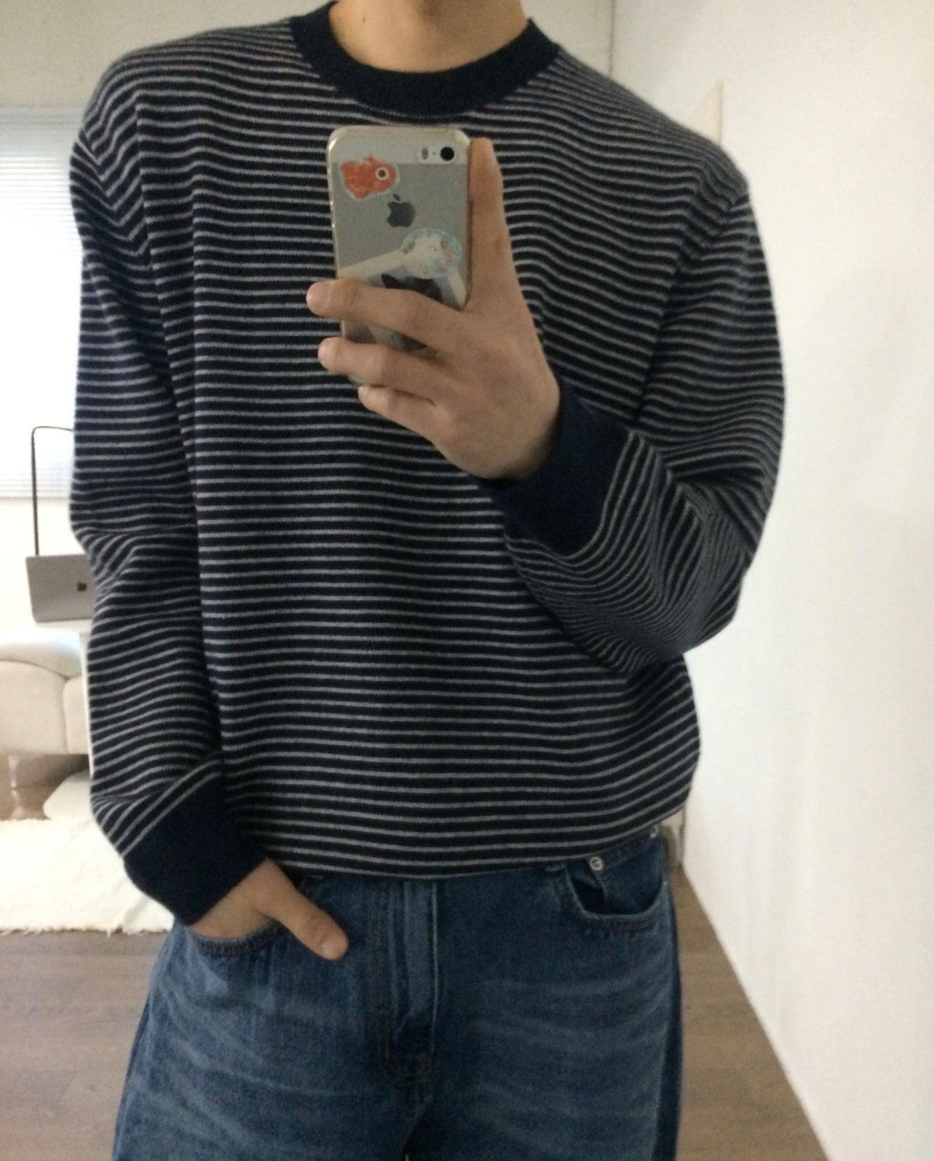 莫代爾圓領橫間針織衫｜3色入