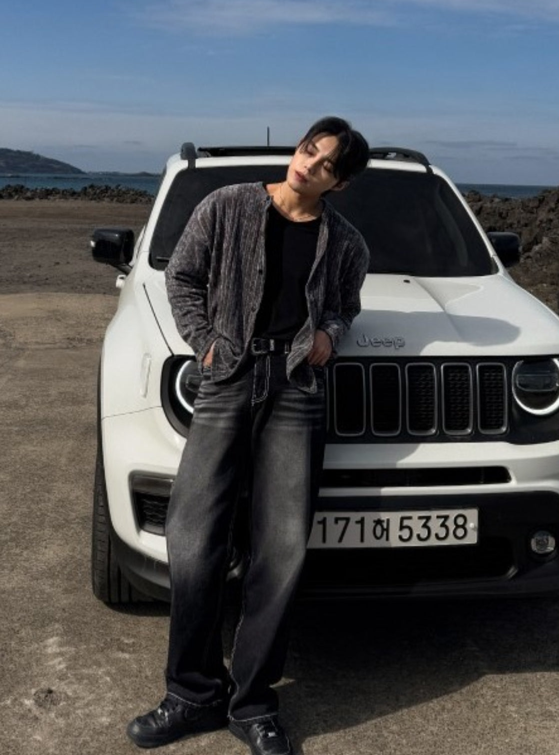 [型男必備]紋理質感春夏薄款開胸外套