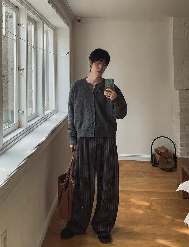 質感款🫶🏻條紋廓型寬鬆西裝褲｜1色入