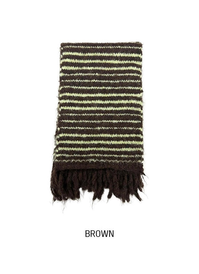 節日感橫間流蘇頸巾｜6色入