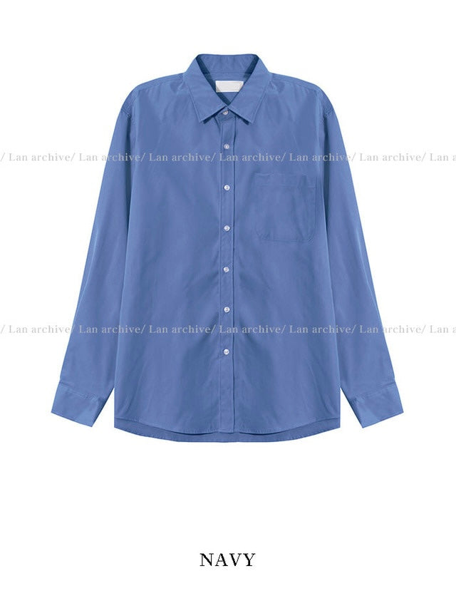 回饋價🧧韓製Pocket口袋基礎款長袖恤衫｜15色入
