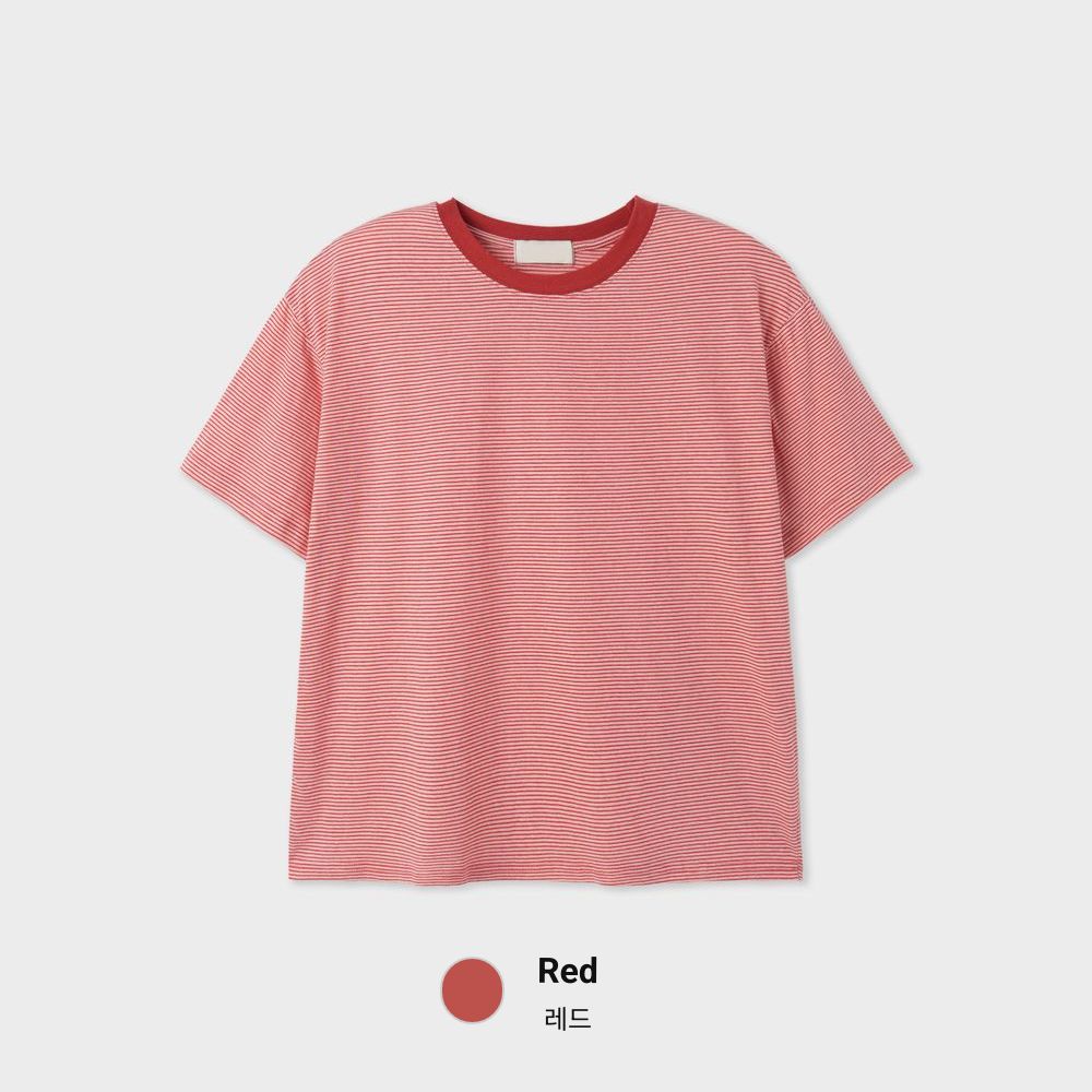 美式復古橫間短款純棉短袖｜3色入