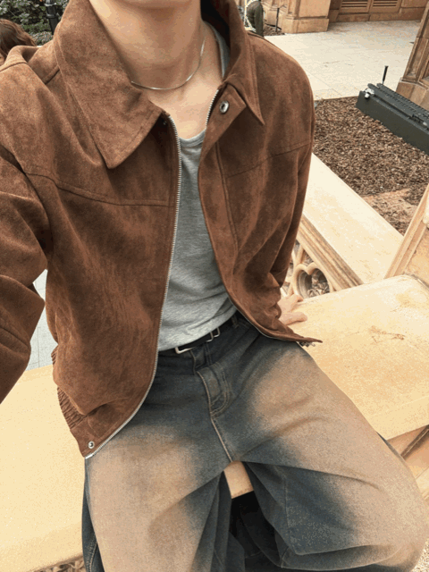 PREMIUM👑簡約款哈靈頓麂皮外套｜3色入