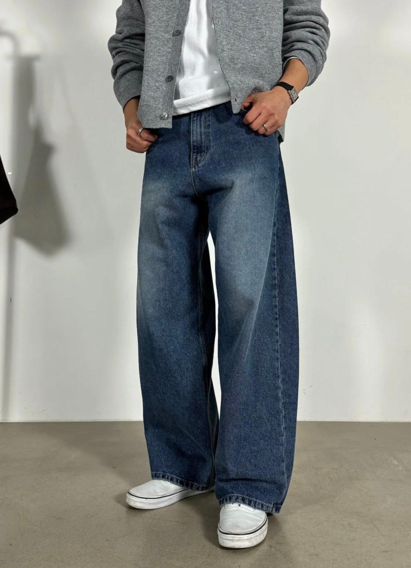 修飾腿形✔️韓製微廓型牛仔褲｜2色入