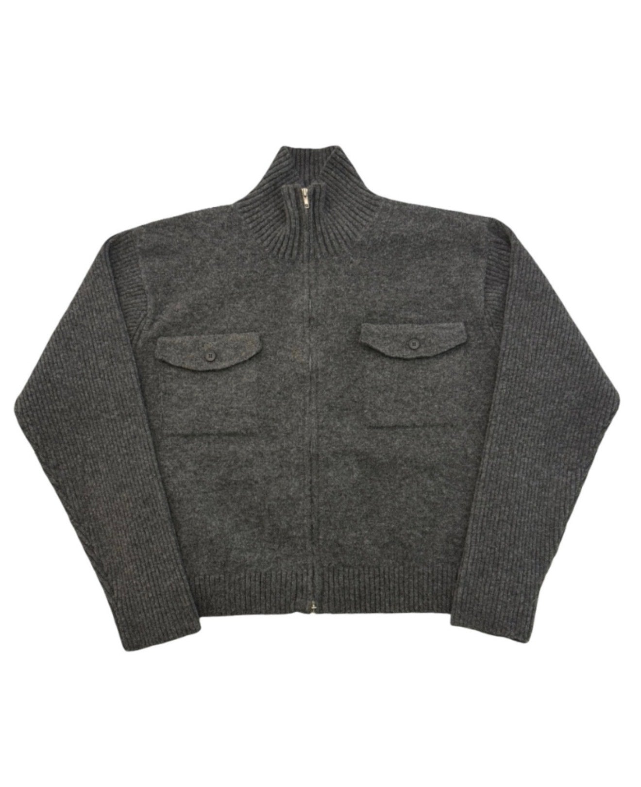 半短版高領拉鍊開胸針織衫｜2色入