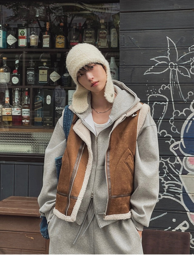 冬日感MAX ❄️皮革拼接背心Jacket｜2色入