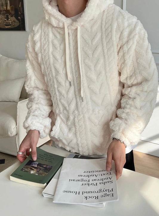 暖笠笠♨️毛絨麻花連帽衛衣｜3色入