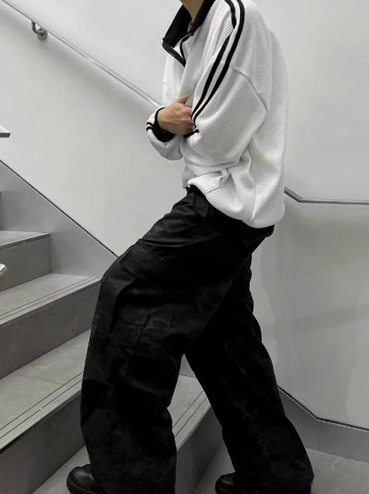 店主推薦! 撞色華夫格條紋外套｜2色入