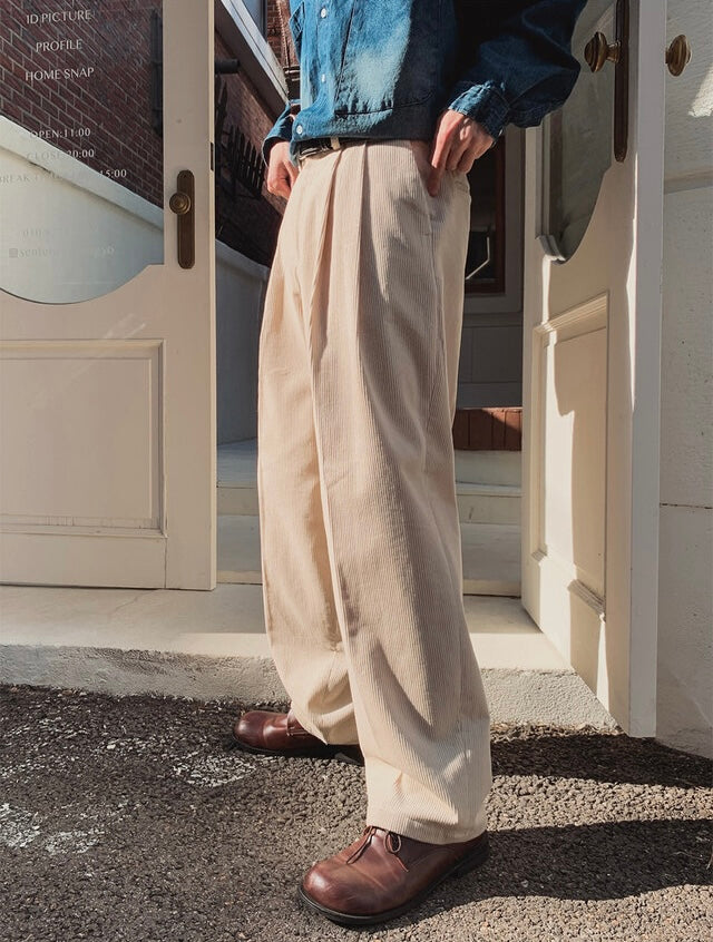 [大熱款🔥]燈芯絨直紋長褲｜5色入