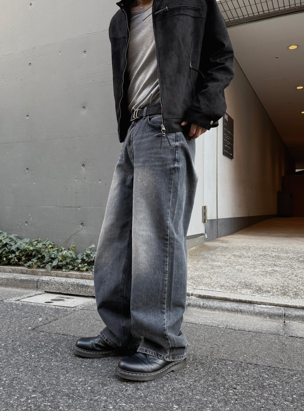 多尺碼！型格貓鬚水洗牛仔褲｜1色入