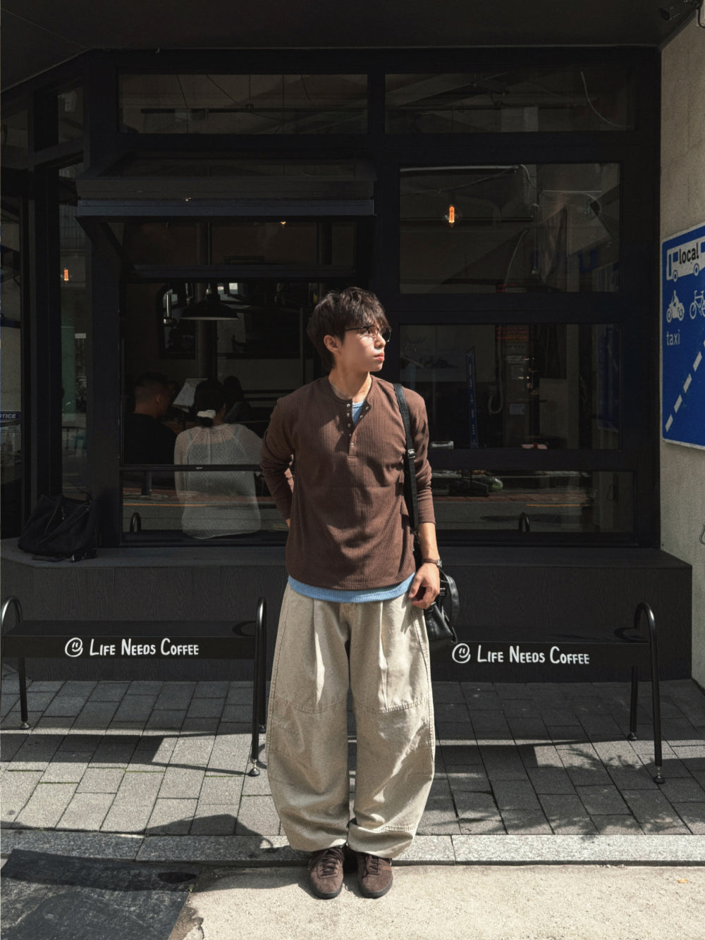 紳士風單品！假兩件細坑紋亨利領Tee｜4色入