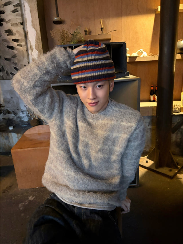 易襯款！馬海毛條紋針織衫｜4色入