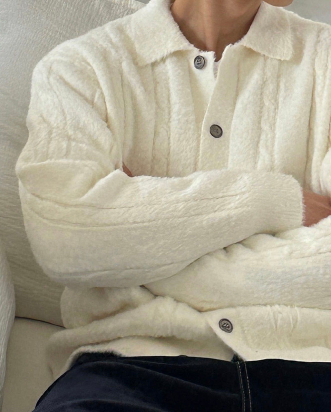 絨毛感🧶Angora山羊毛翻領麻花針織衫｜6色入