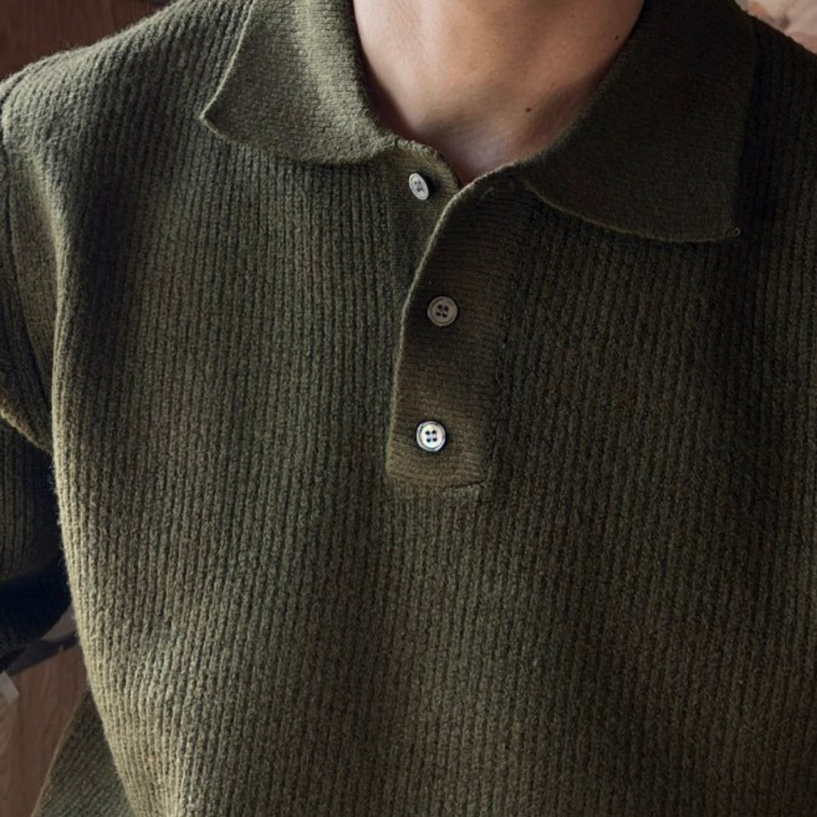 (休閑穩重感！)純色翻領POLO針織上衣｜9色入