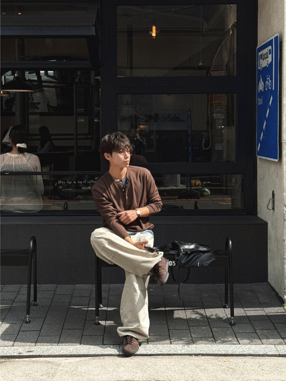 紳士風單品！假兩件細坑紋亨利領Tee｜4色入