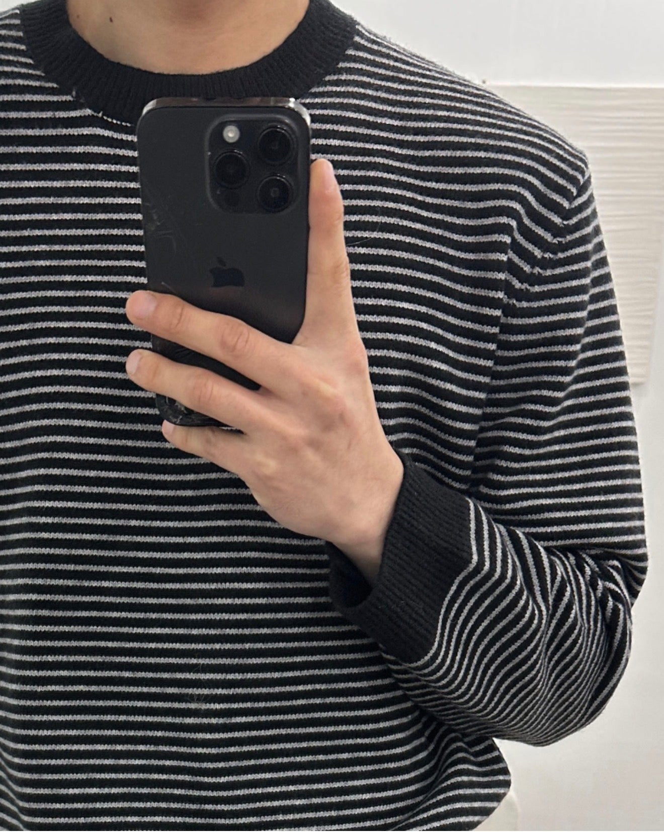 莫代爾圓領橫間針織衫｜3色入