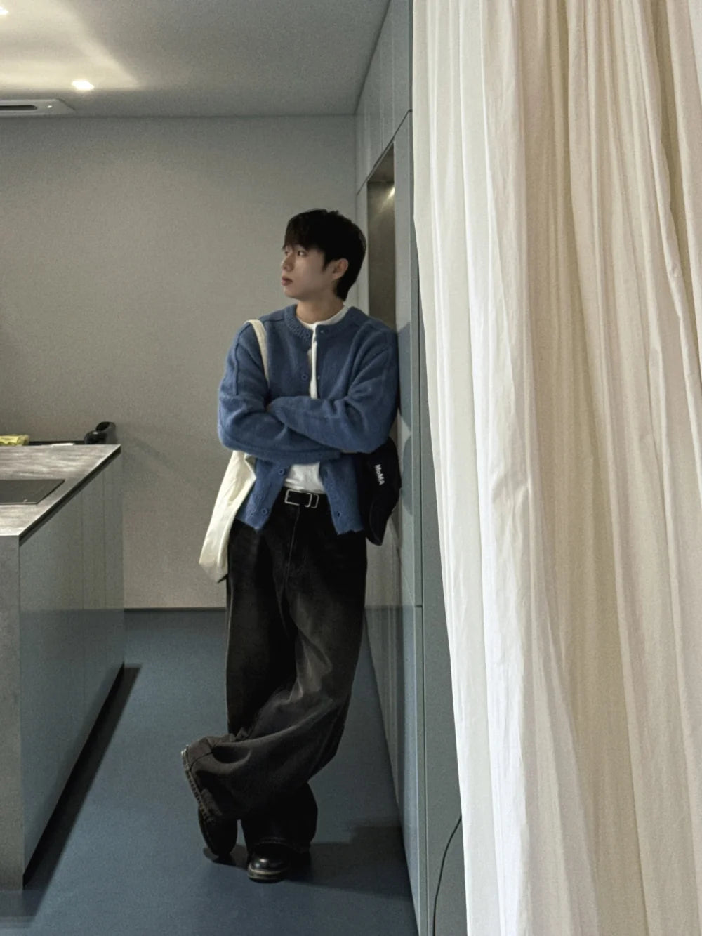 立體剪裁顯肩闊💪🏻圓領短款開胸針織衫｜6色入