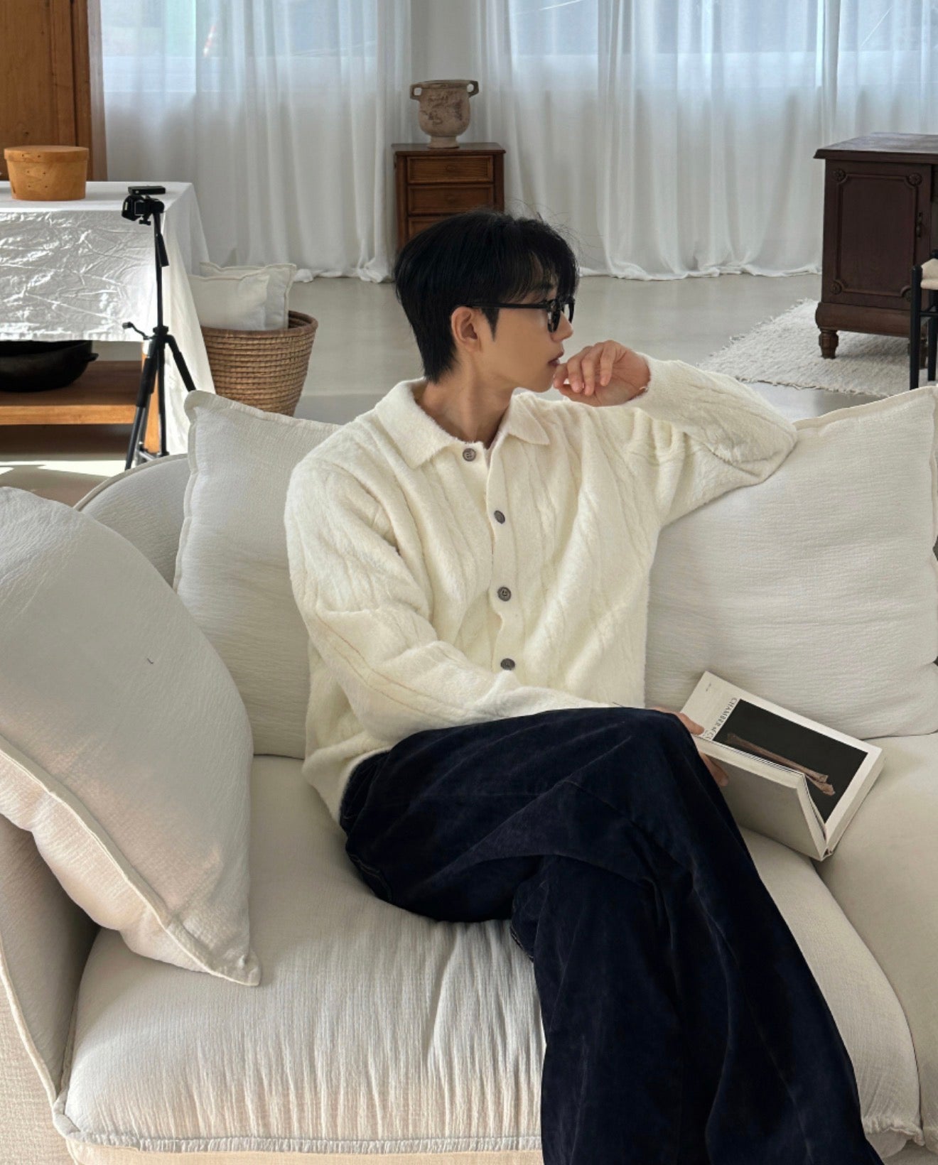 絨毛感🧶Angora山羊毛翻領麻花針織衫｜6色入