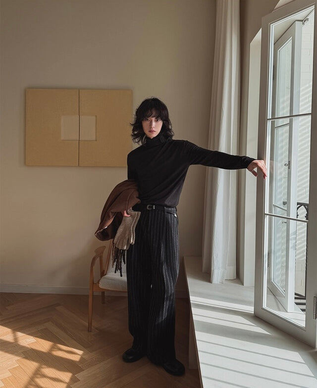 秋冬內搭必備🍂薄款高領彈性長袖TEE