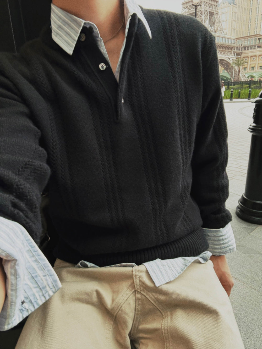 PREMIUM👑細麻花亨利領針織衫｜4色入