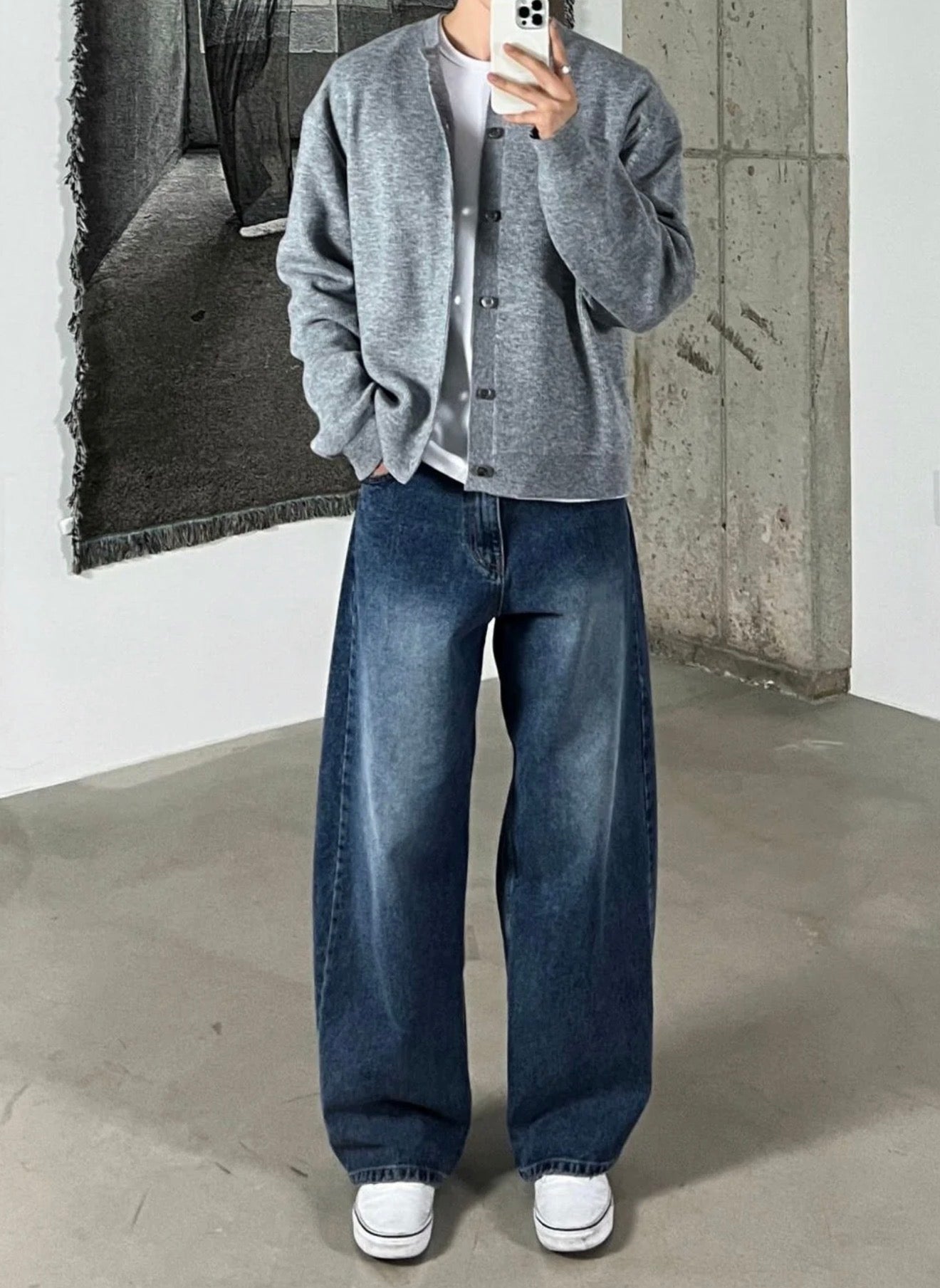 修飾腿形✔️韓製微廓型牛仔褲｜2色入